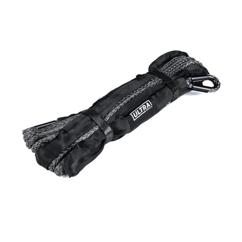25 Meter Winch Rope Replacement Black - Solid Eyelet