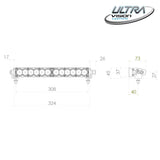 Raptor 60 LED 14.5″ Light Bar Number Plate Kit - 4000k