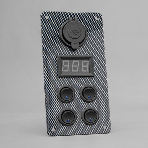 STEDI Carbon Switch Panel With USB And Digital Volt Meter